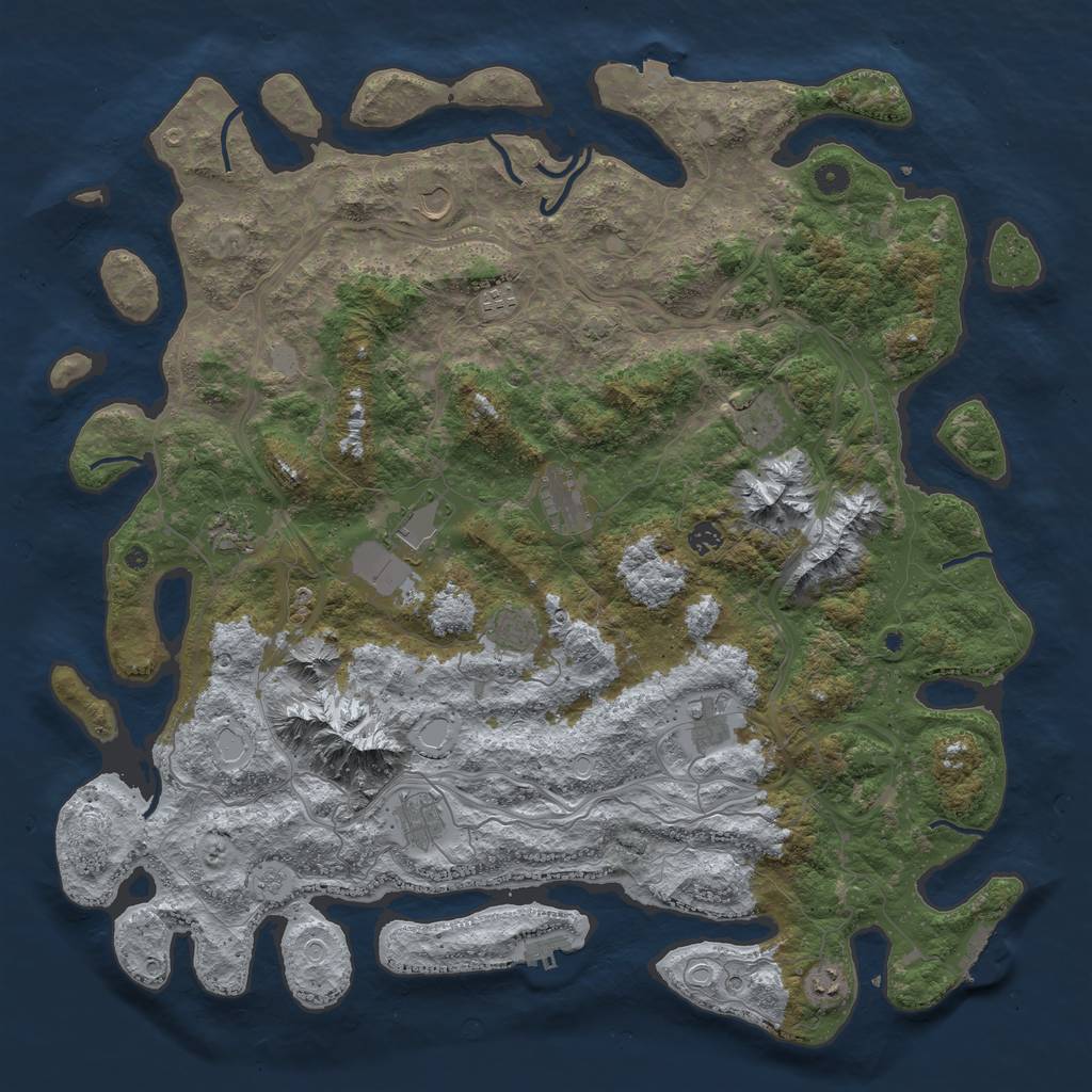 Rust Map: Procedural Map, Size: 5000, Seed: 167485, 19 Monuments