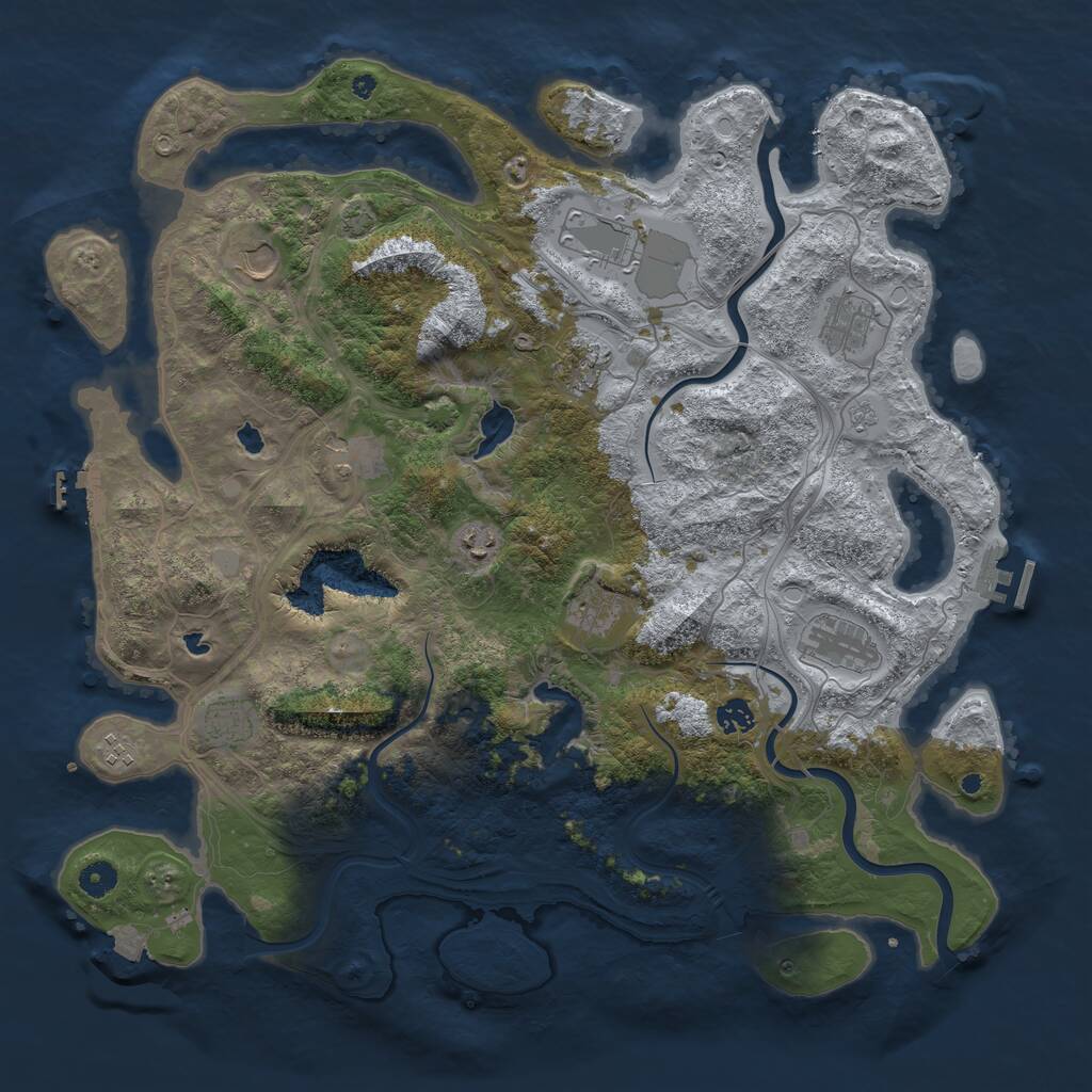 Rust Map: Procedural Map, Size: 4500, Seed: 1331, 17 Monuments