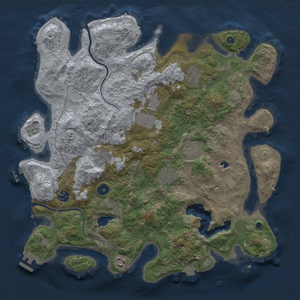 Rust Map: Procedural Map, Size: 4000, Seed: 219485676, 14 Monuments