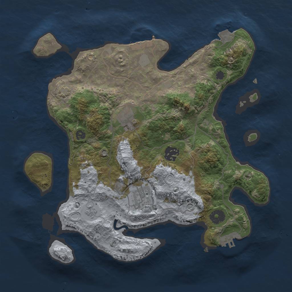 Rust Map: Procedural Map, Size: 3000, Seed: 1623435, 11 Monuments