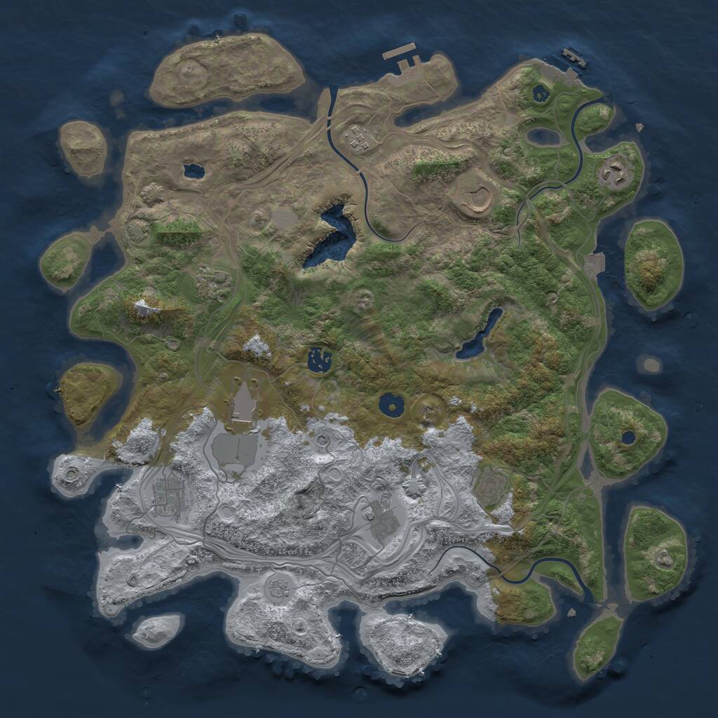 Rust Map: Procedural Map, Size: 4250, Seed: 1920311696, 15 Monuments