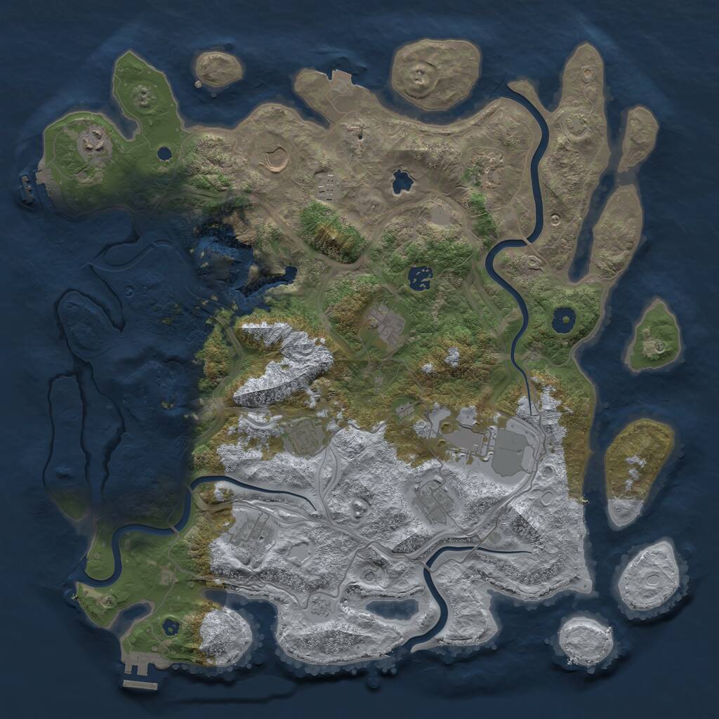 Rust Map: Procedural Map, Size: 4250, Seed: 15158, 16 Monuments