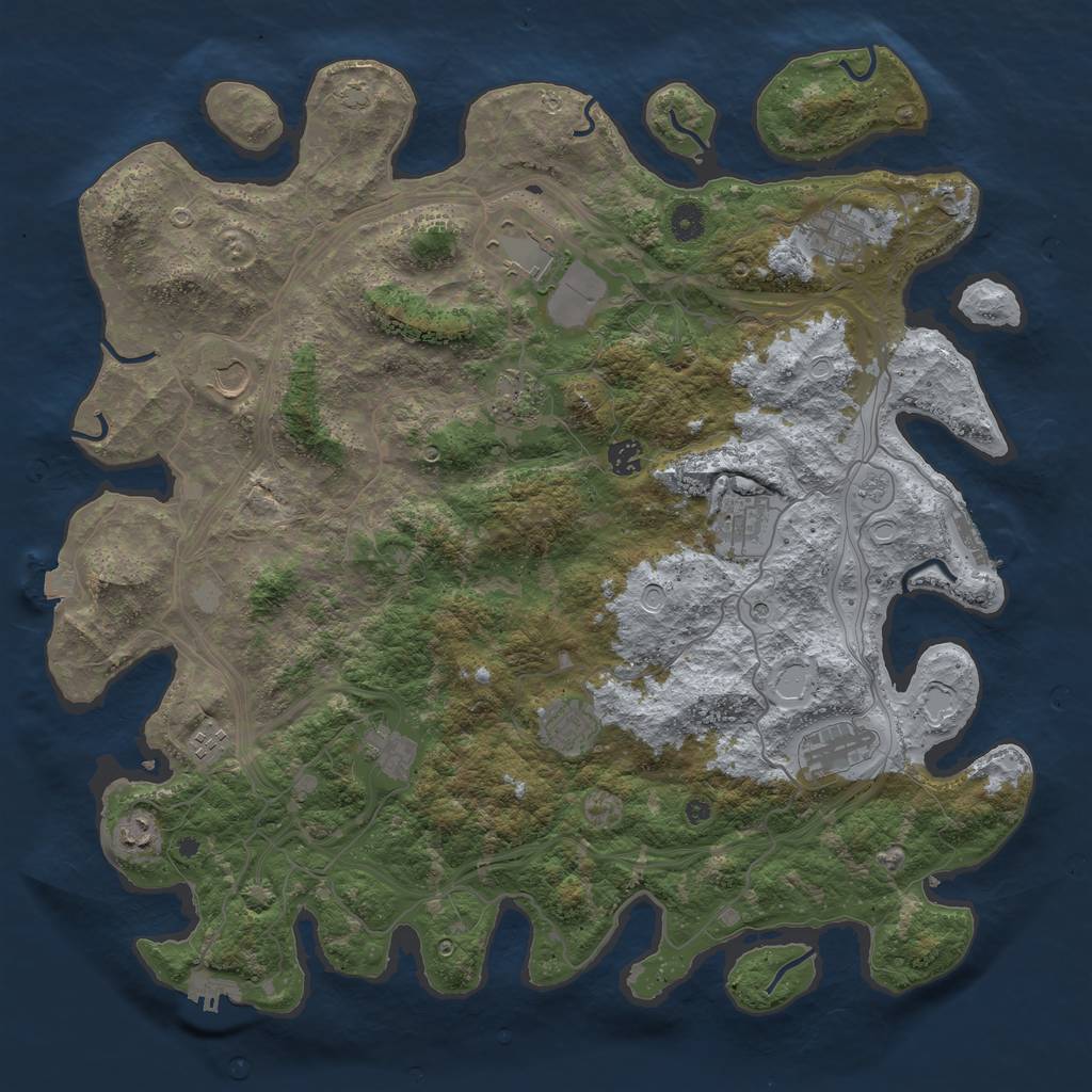 Rust Map: Procedural Map, Size: 4500, Seed: 20240206, 19 Monuments