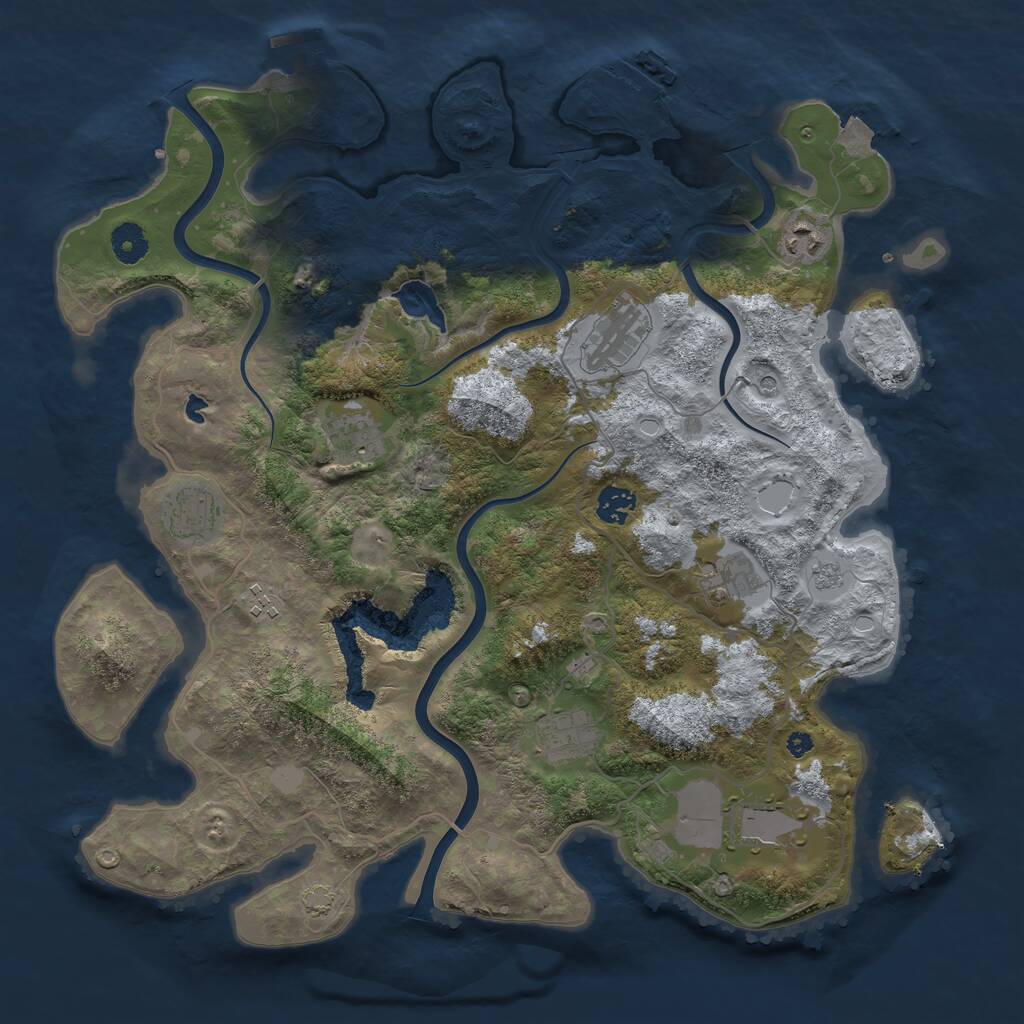 Rust Map: Procedural Map, Size: 4000, Seed: 38389531, 17 Monuments
