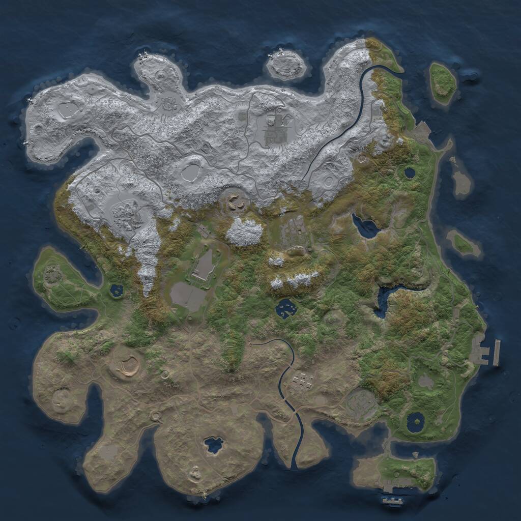 Rust Map: Procedural Map, Size: 4000, Seed: 1334304947, 15 Monuments