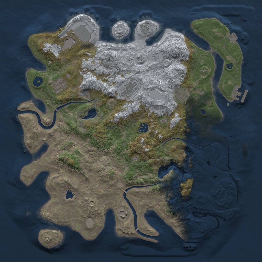 Rust Map: Procedural Map, Size: 4000, Seed: 19621215, 13 Monuments