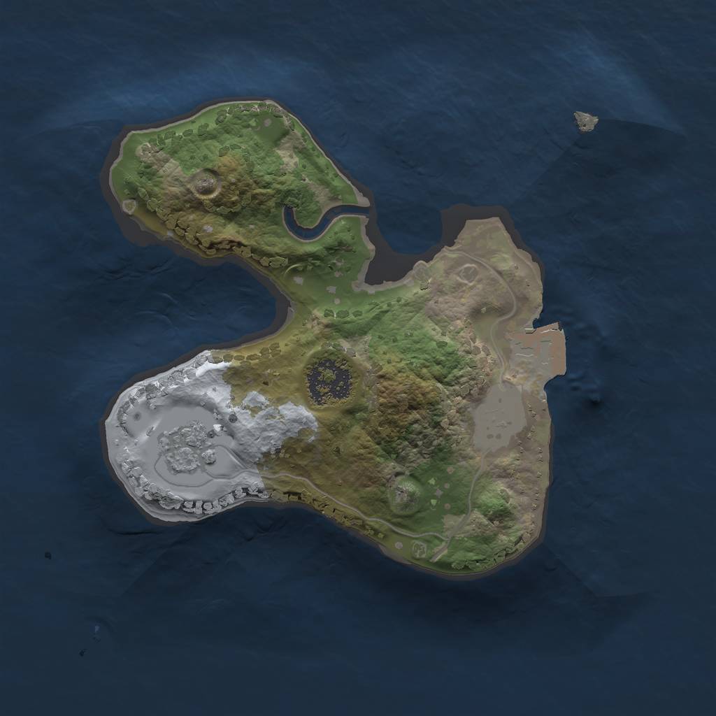 Rust Map: Procedural Map, Size: 1600, Seed: 734899583, 4 Monuments