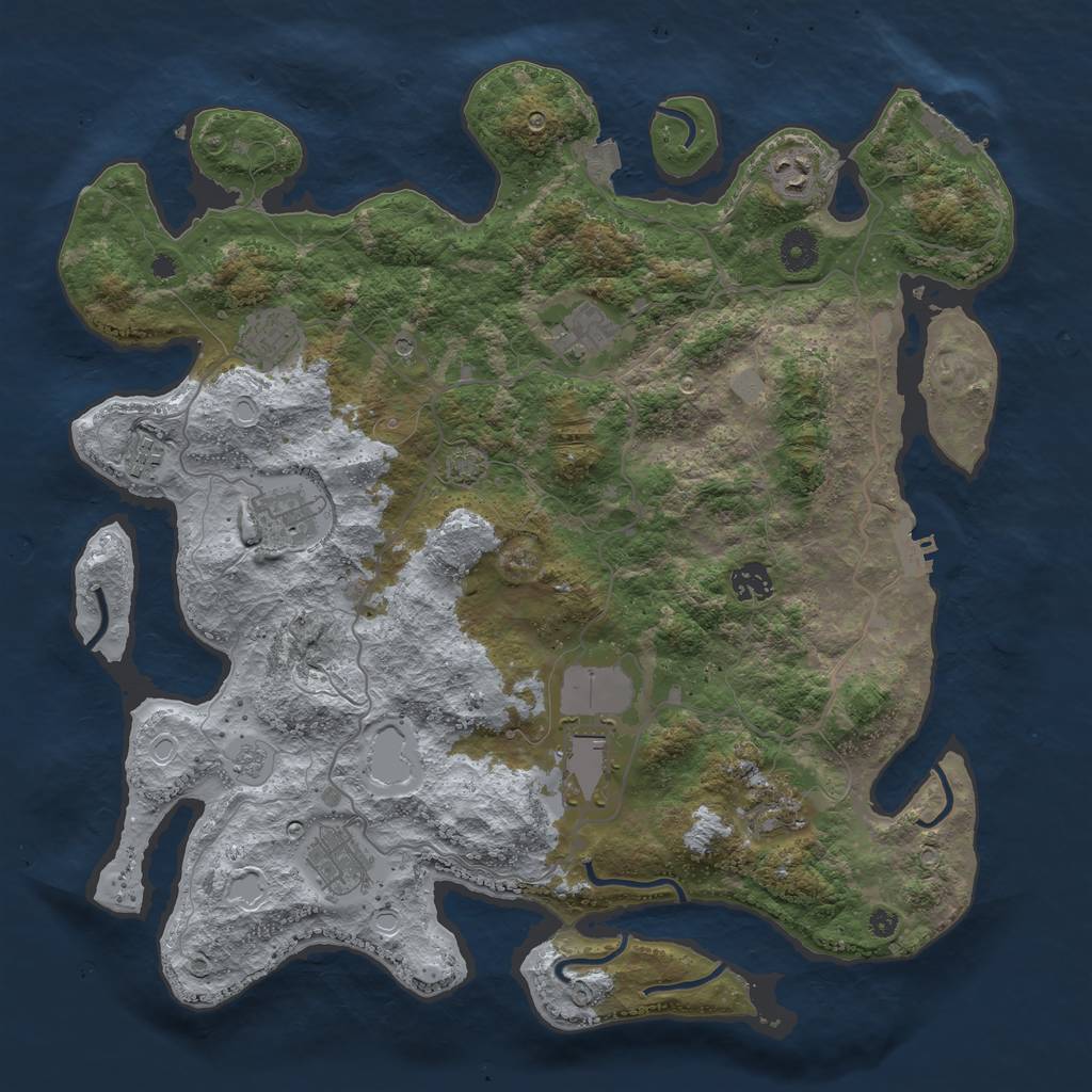 Rust Map: Procedural Map, Size: 4000, Seed: 906, 17 Monuments