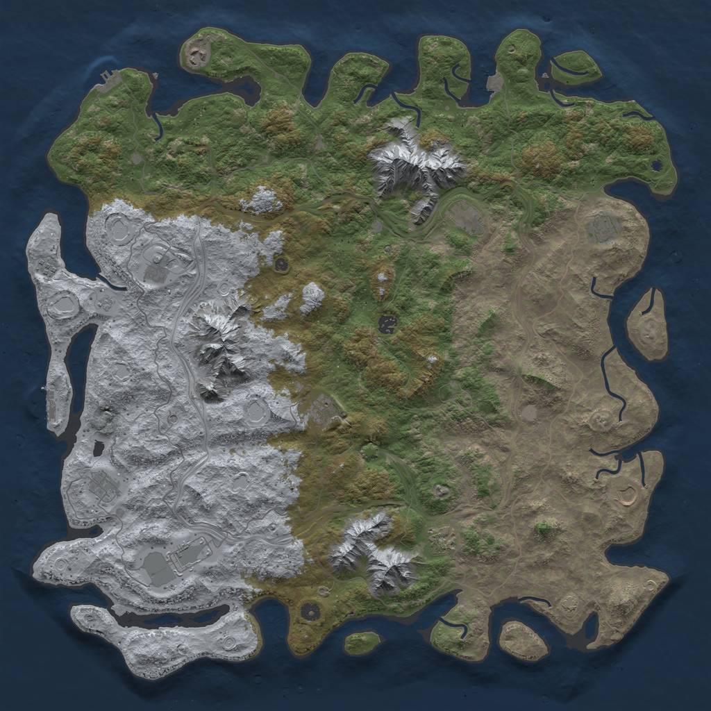 Rust Map: Procedural Map, Size: 5555, Seed: 3816342, 19 Monuments