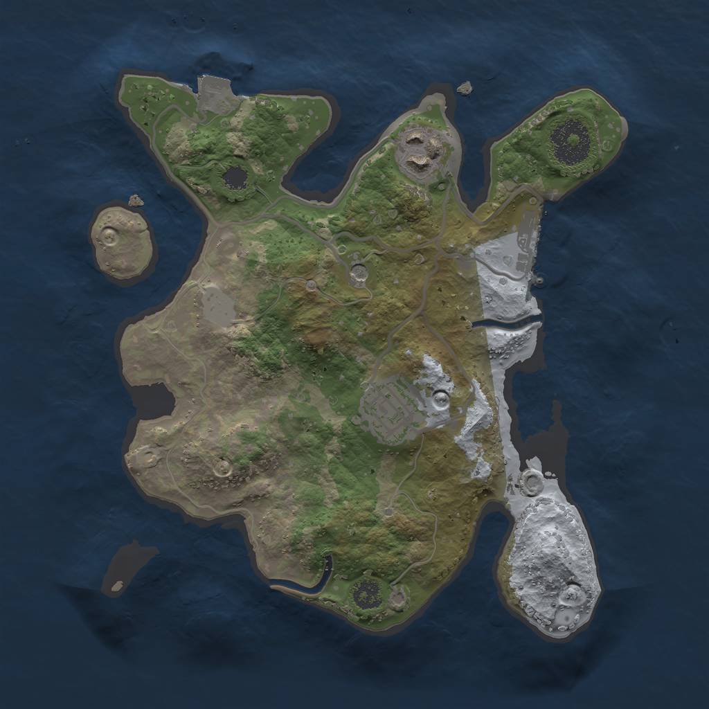 Rust Map: Procedural Map, Size: 2500, Seed: 147987960, 7 Monuments