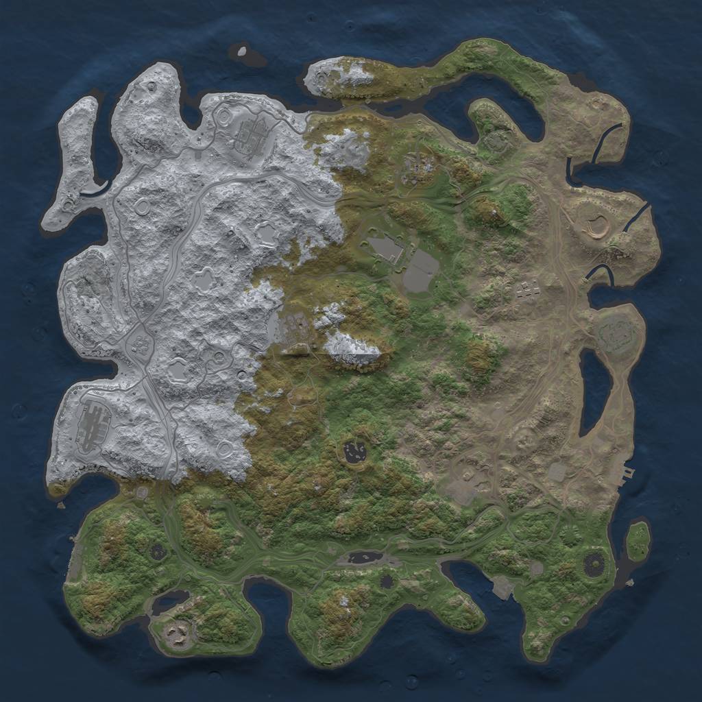 Rust Map: Procedural Map, Size: 4500, Seed: 1954032042, 19 Monuments