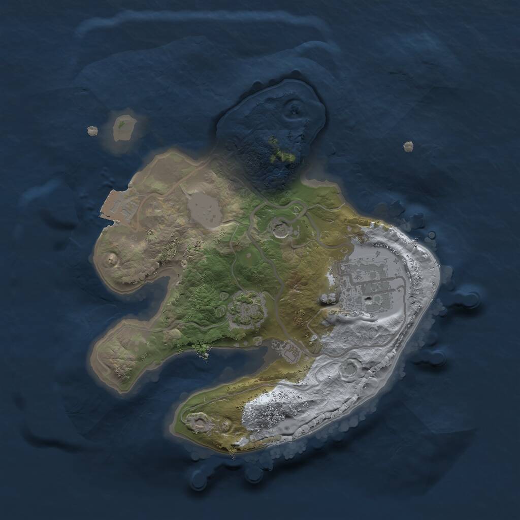 Rust Map: Procedural Map, Size: 2000, Seed: 1897940601, 4 Monuments