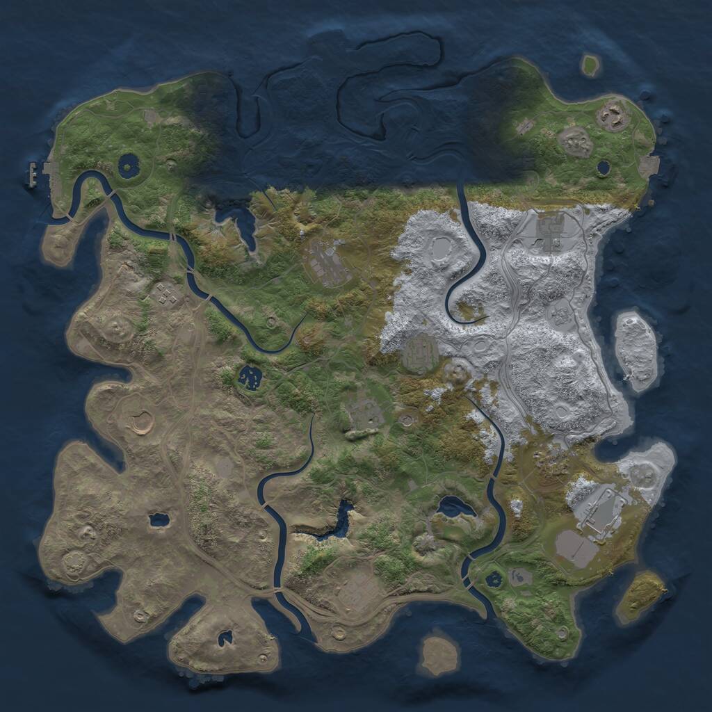 Rust Map: Procedural Map, Size: 4500, Seed: 13992, 17 Monuments