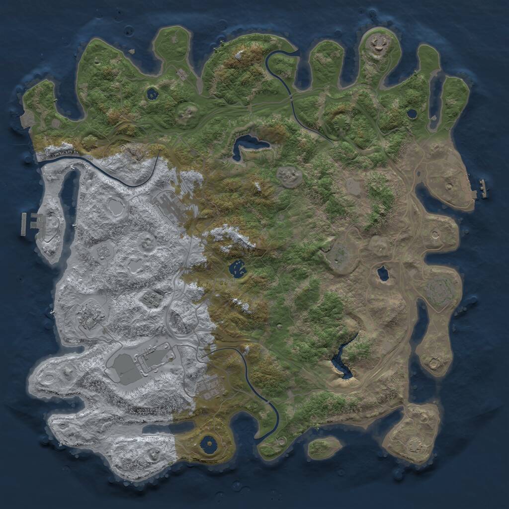Rust Map: Procedural Map, Size: 4444, Seed: 3816342, 15 Monuments