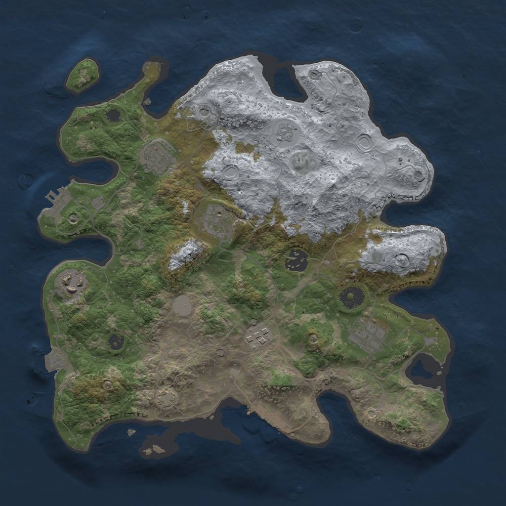 Rust Map: Procedural Map, Size: 3300, Seed: 1438786286, 14 Monuments