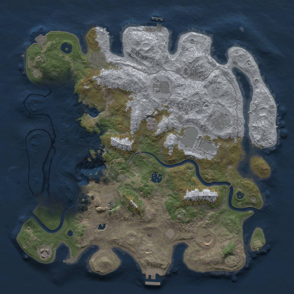 Rust Map: Procedural Map, Size: 4000, Seed: 511664782, 15 Monuments