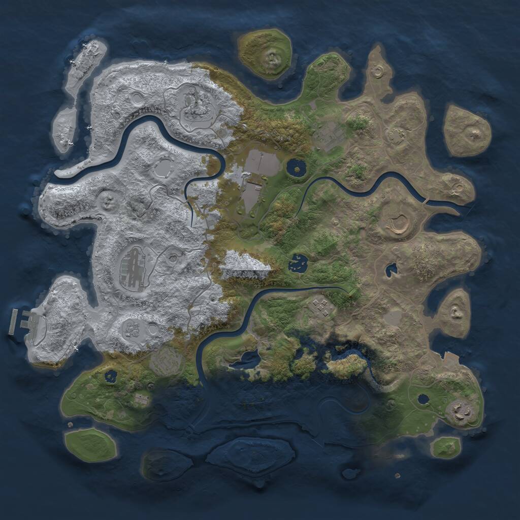 Rust Map: Procedural Map, Size: 4000, Seed: 1630847878, 14 Monuments