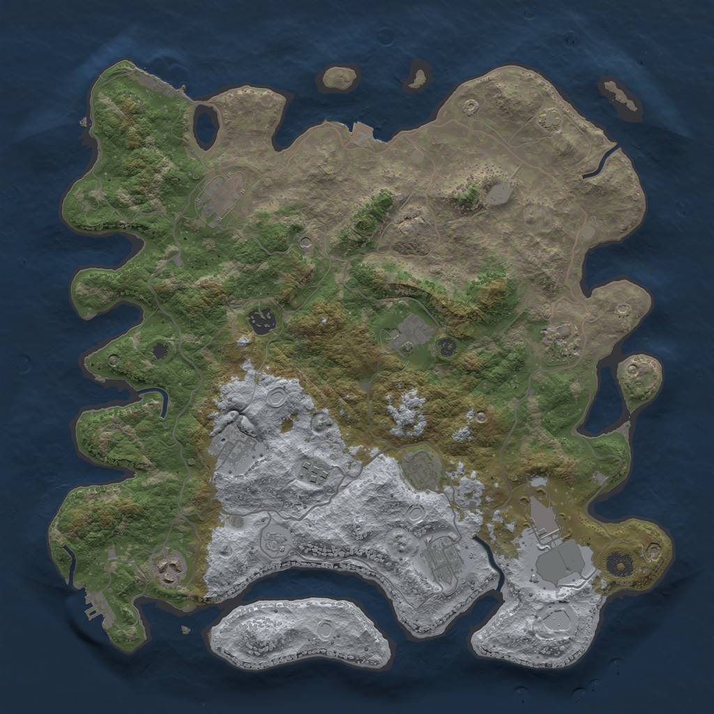 Rust Map: Procedural Map, Size: 4000, Seed: 5782635, 18 Monuments