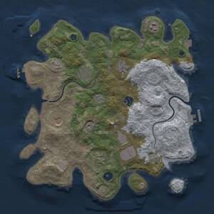 Thumbnail Rust Map: Procedural Map, Size: 3500, Seed: 1749859776, 14 Monuments