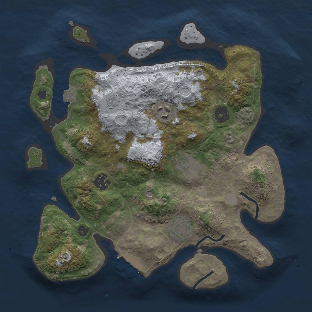 Rust Map: Procedural Map, Size: 3000, Seed: 431526906, 11 Monuments