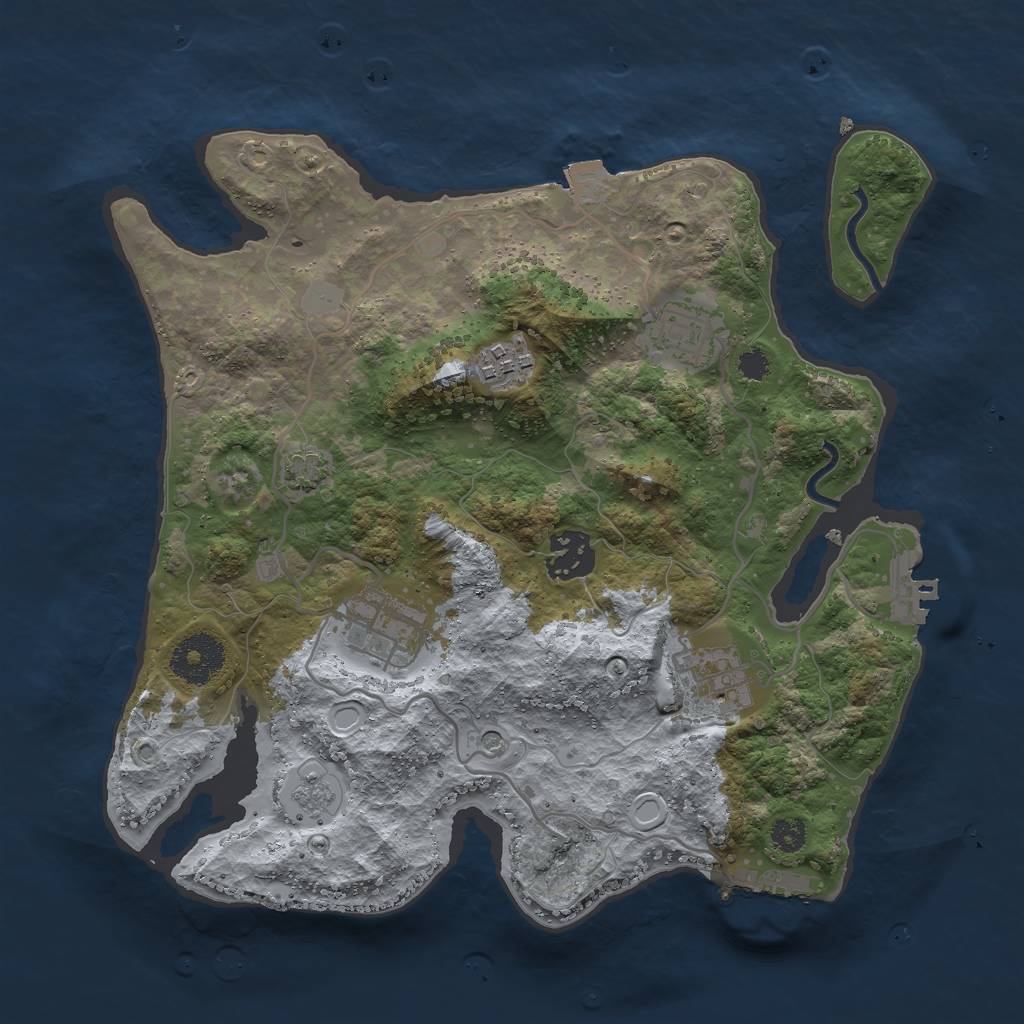Rust Map: Procedural Map, Size: 3000, Seed: 1363869988, 13 Monuments