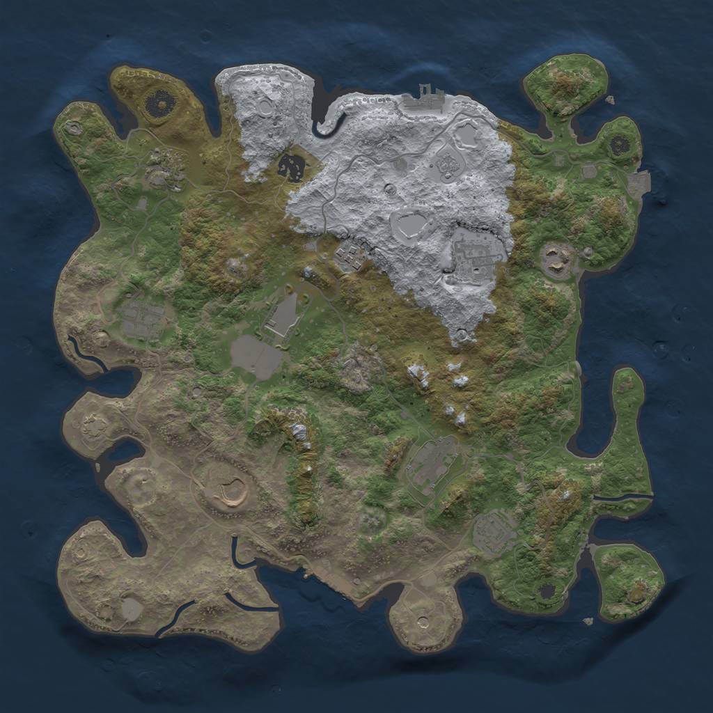 Rust Map: Procedural Map, Size: 3800, Seed: 210, 18 Monuments