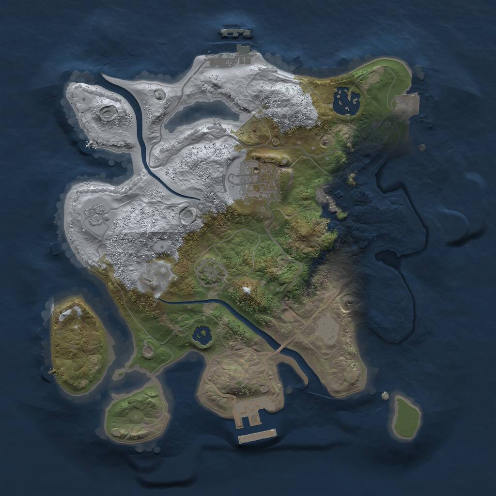 Rust Map: Procedural Map, Size: 2600, Seed: 1635680251, 8 Monuments