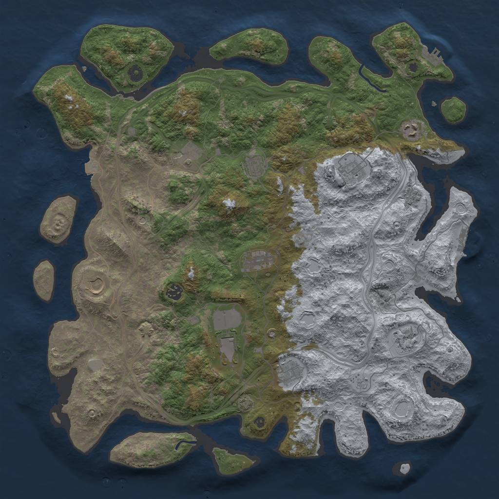 Rust Map: Procedural Map, Size: 4700, Seed: 255931074, 19 Monuments