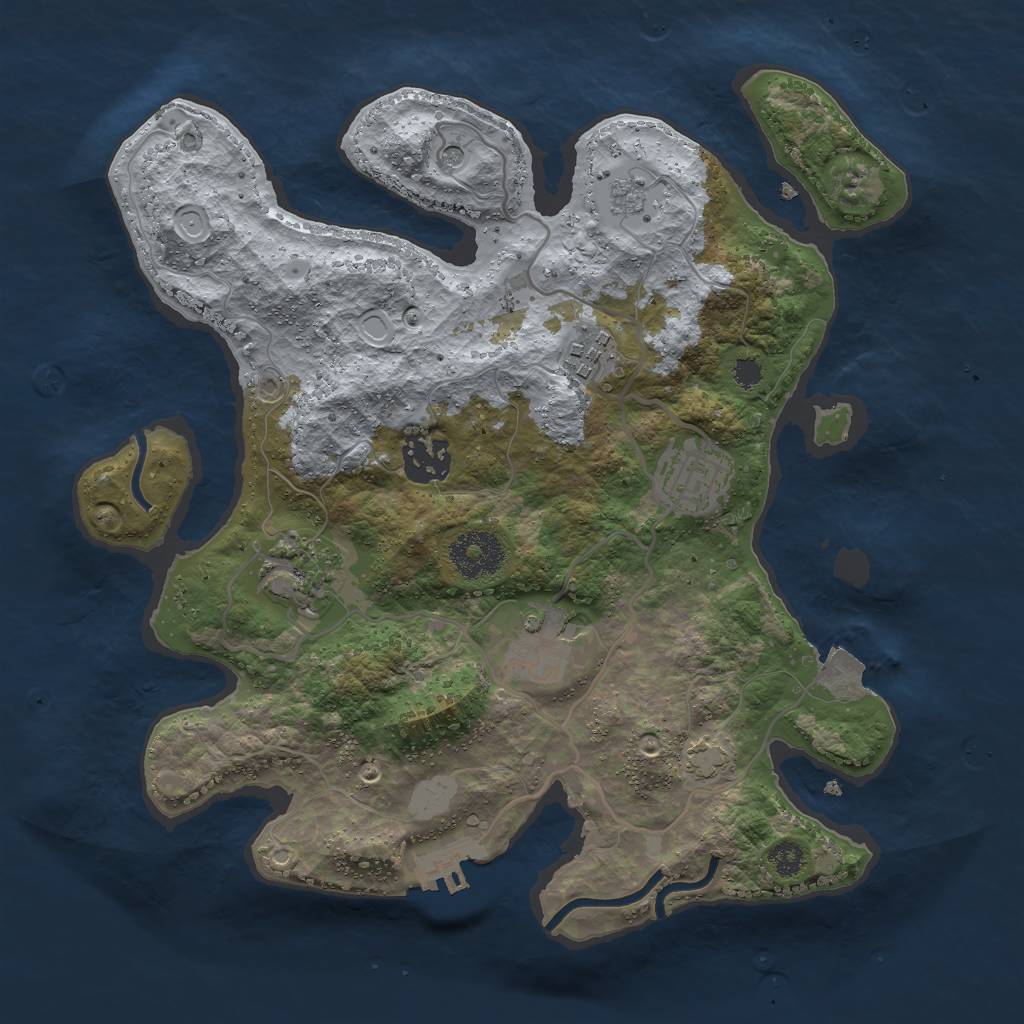 Rust Map: Procedural Map, Size: 3000, Seed: 1596280, 12 Monuments