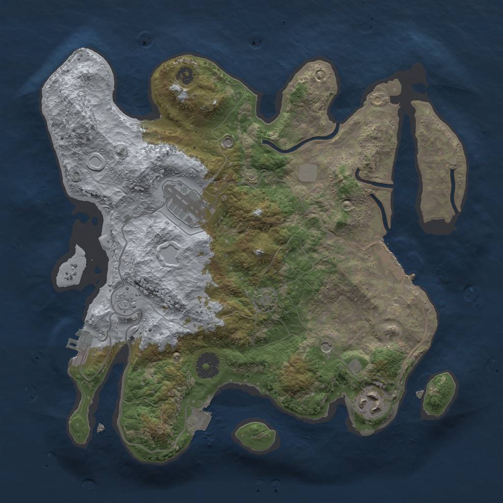Rust Map: Procedural Map, Size: 3000, Seed: 671084476, 10 Monuments
