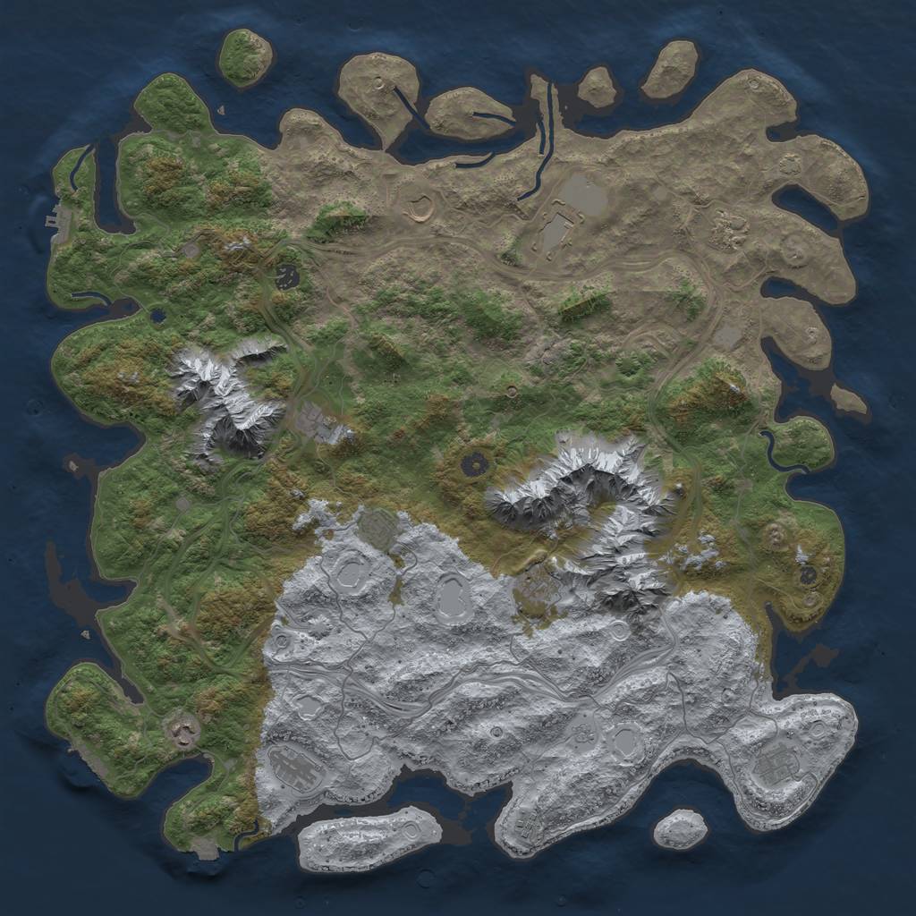 Rust Map: Procedural Map, Size: 5250, Seed: 1489761254, 19 Monuments