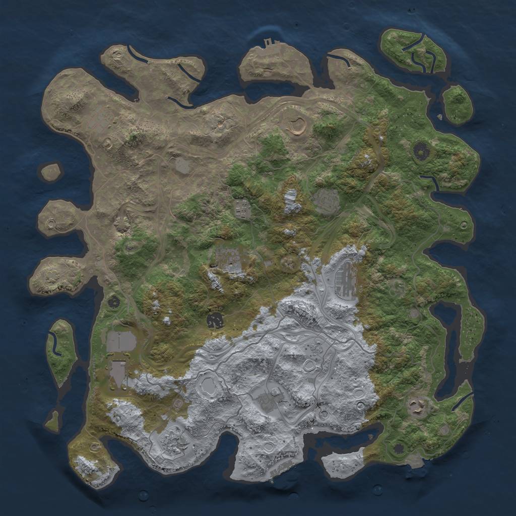 Rust Map: Procedural Map, Size: 4500, Seed: 549756169, 19 Monuments