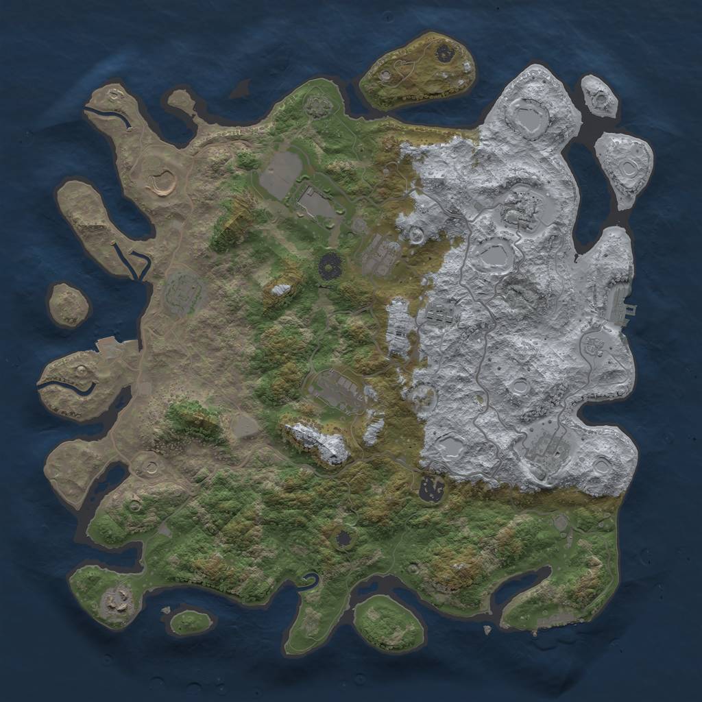 Rust Map: Procedural Map, Size: 4050, Seed: 661741141, 18 Monuments