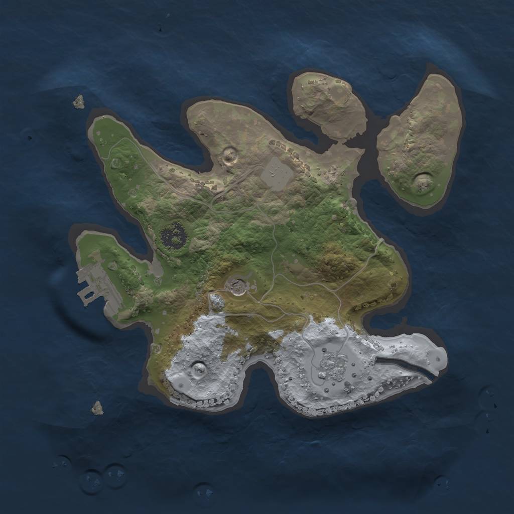 Rust Map: Procedural Map, Size: 2000, Seed: 38276342, 6 Monuments