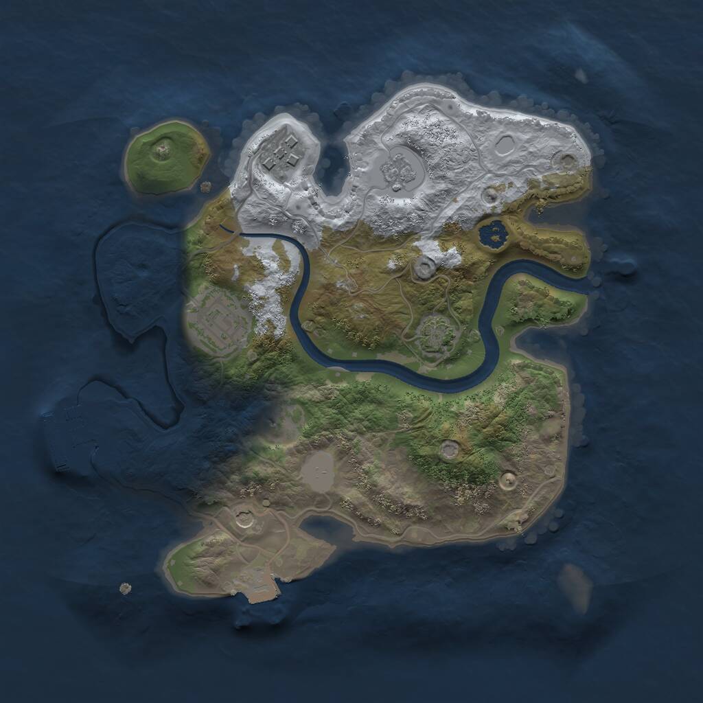 Rust Map: Procedural Map, Size: 2500, Seed: 48276342, 7 Monuments