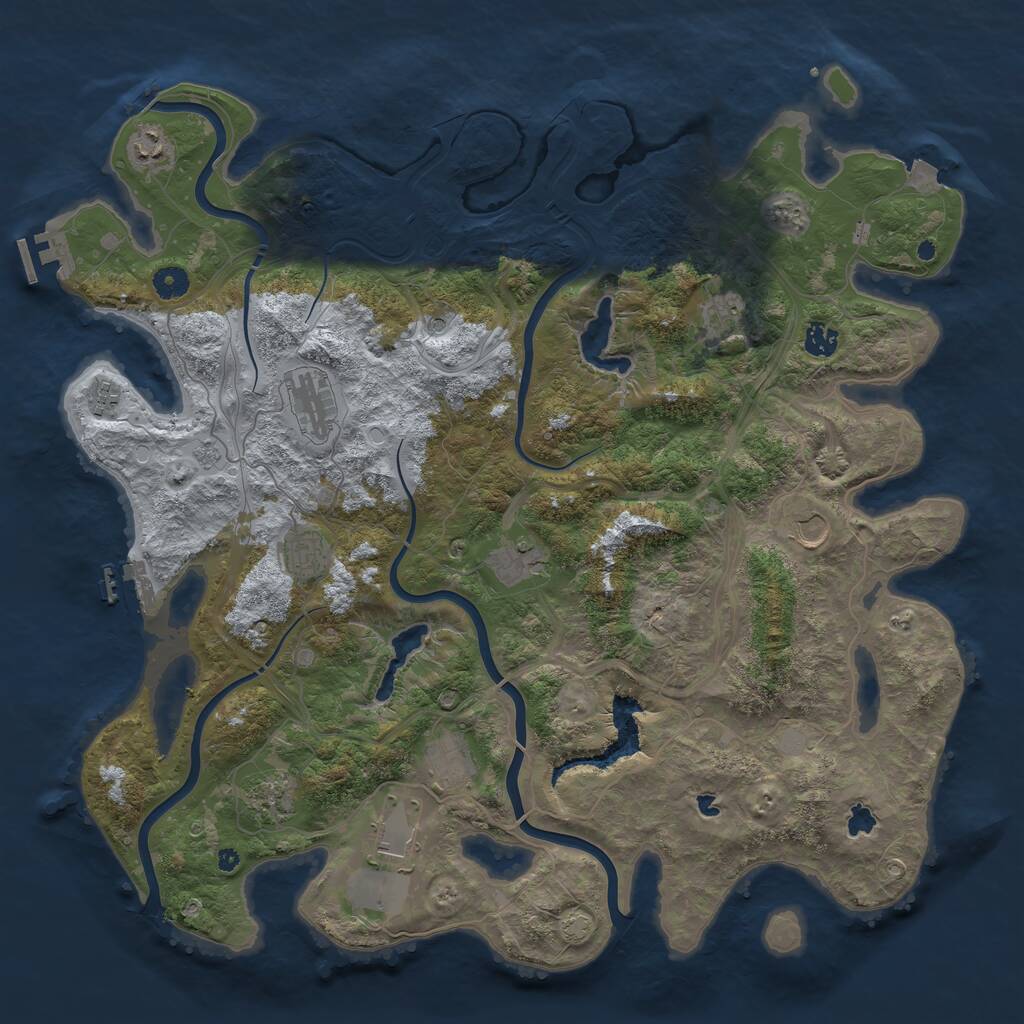 Rust Map: Procedural Map, Size: 4500, Seed: 1162521340, 17 Monuments
