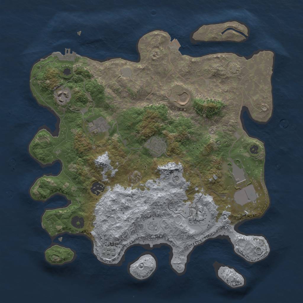 Rust Map: Procedural Map, Size: 3500, Seed: 482763492, 15 Monuments
