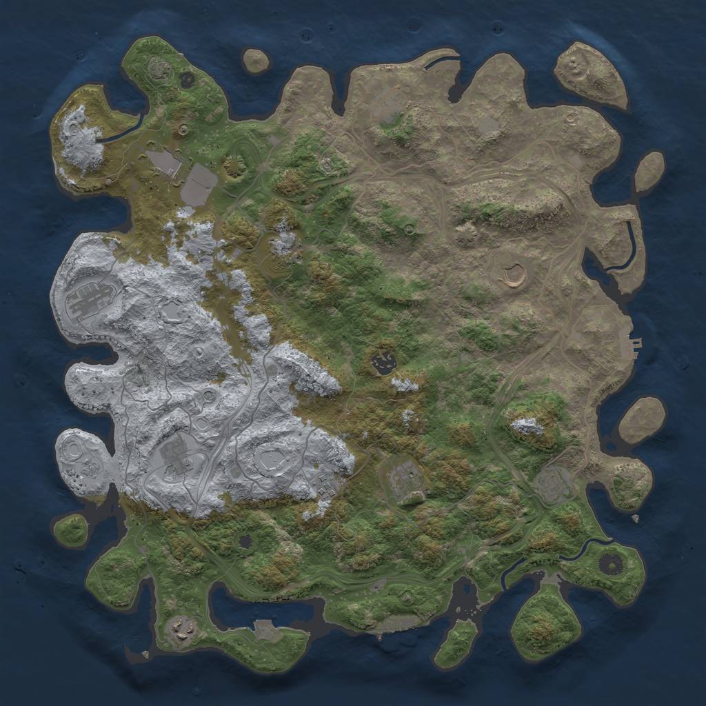 Rust Map: Procedural Map, Size: 4500, Seed: 745440839, 19 Monuments