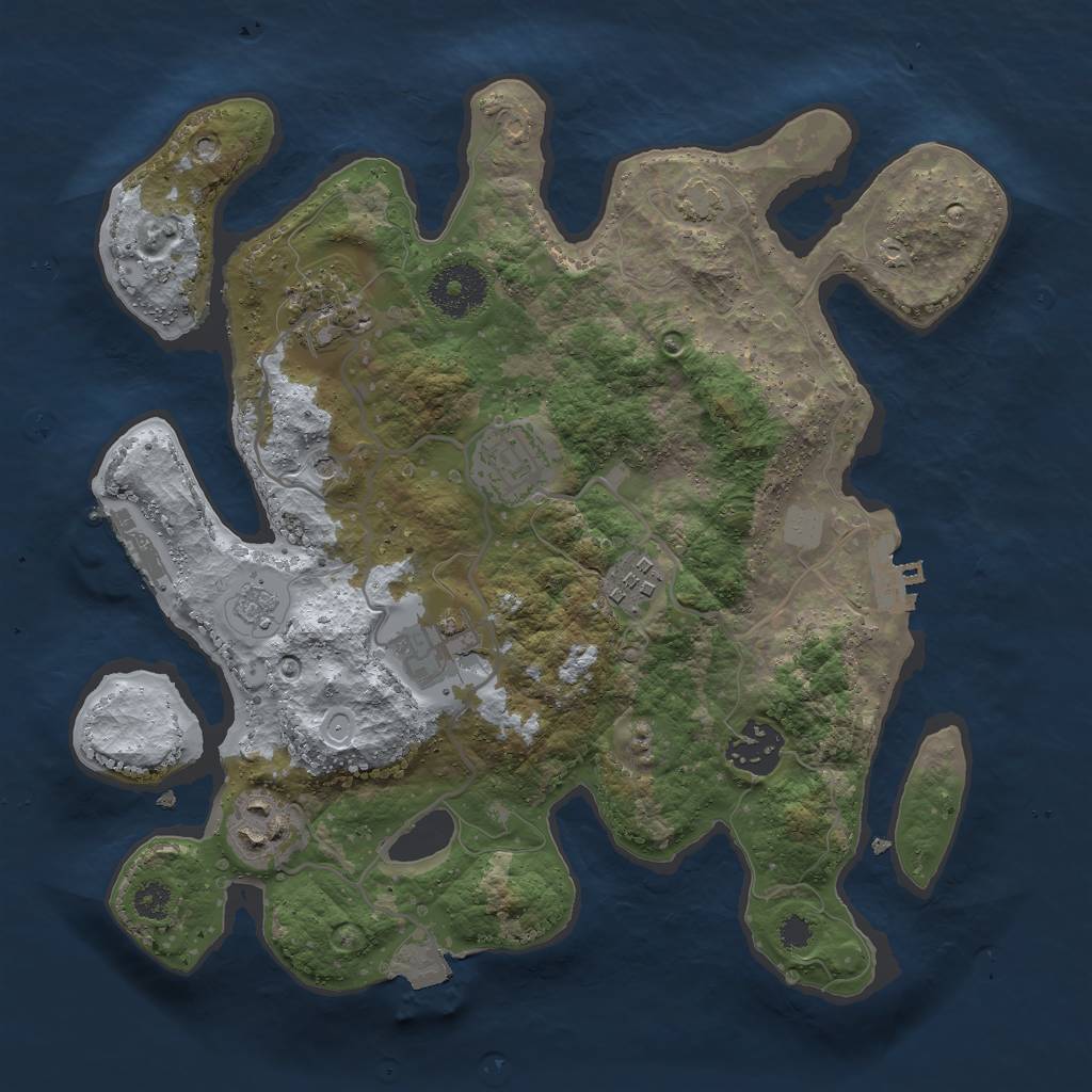 Rust Map: Procedural Map, Size: 3000, Seed: 1685, 14 Monuments