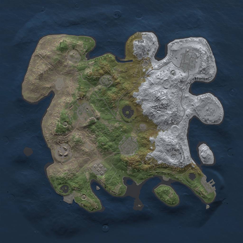 Rust Map: Procedural Map, Size: 3000, Seed: 64426, 12 Monuments