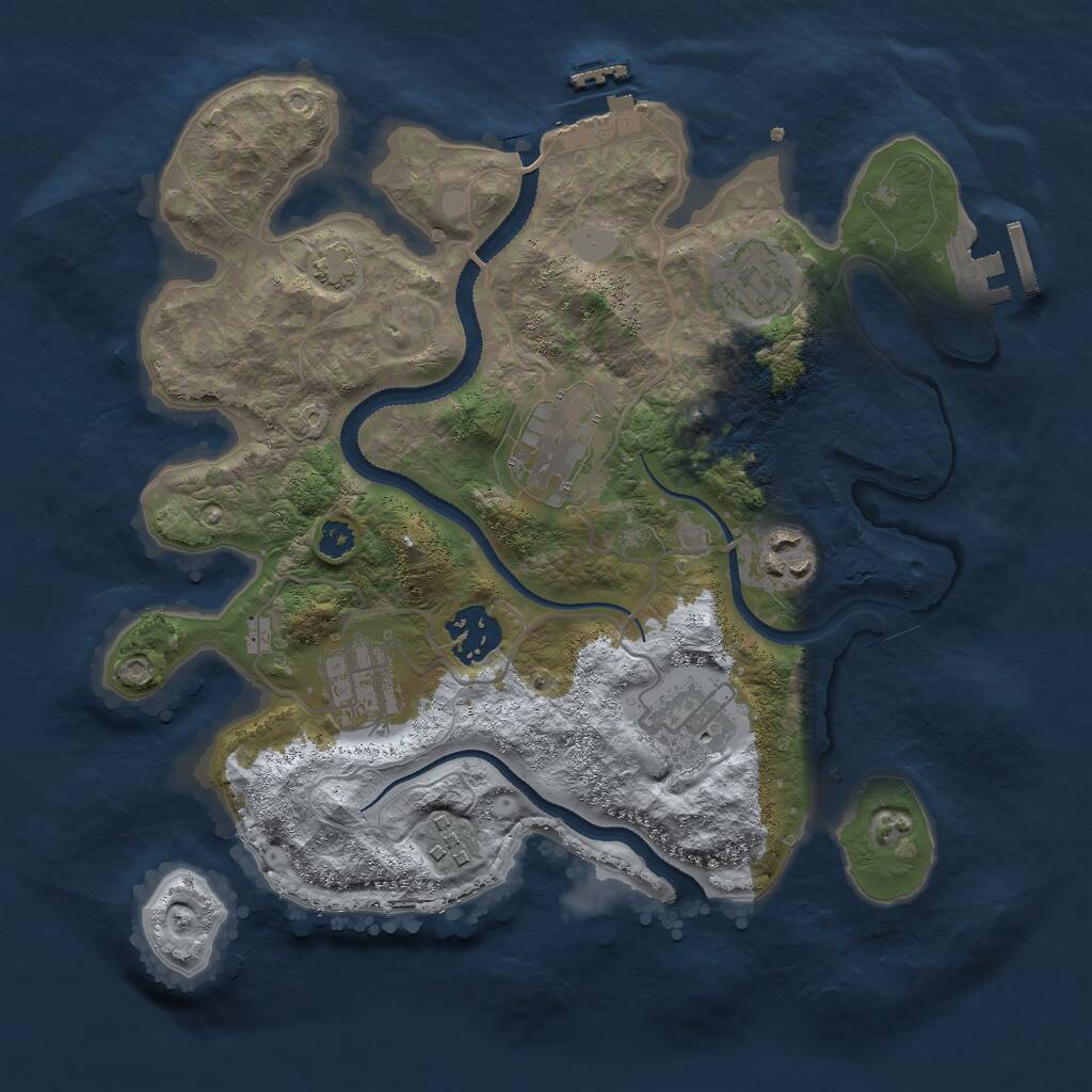 Rust Map: Procedural Map, Size: 3000, Seed: 79397, 11 Monuments
