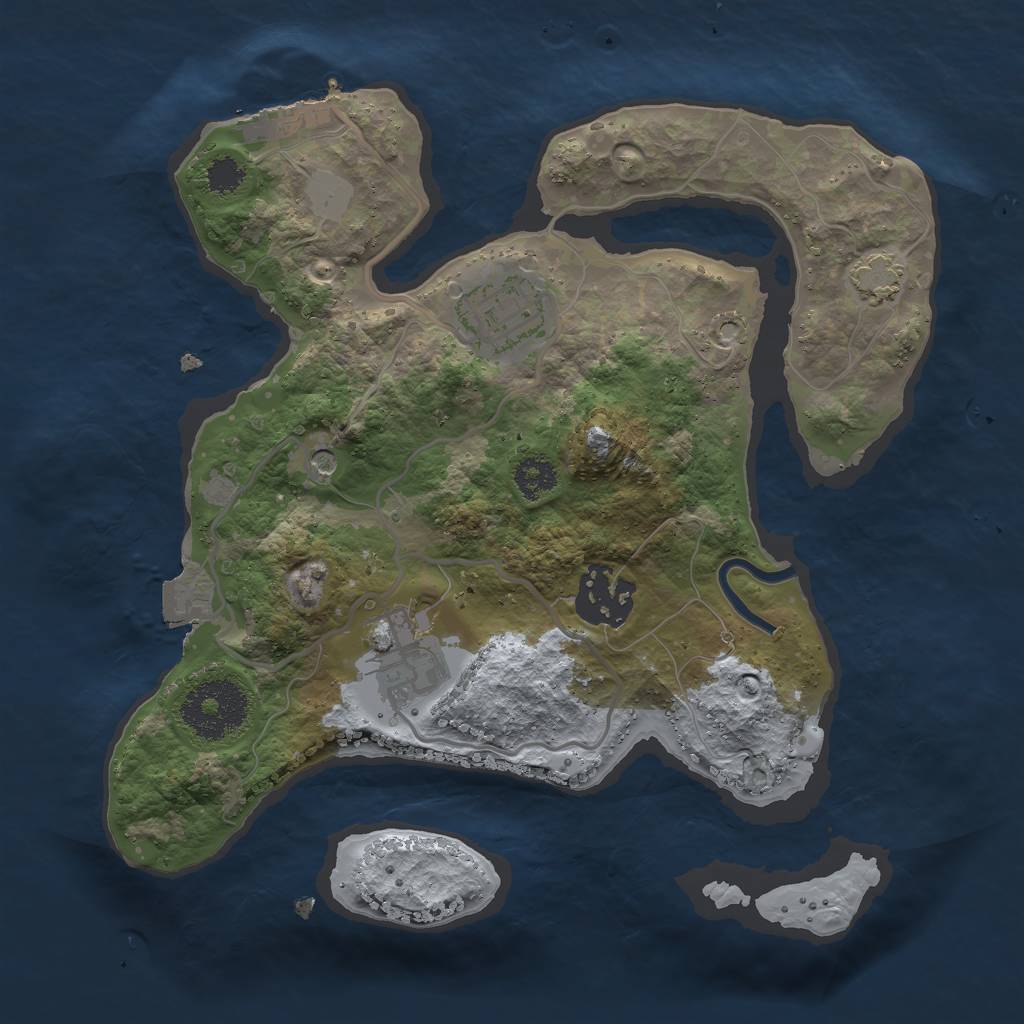 Rust Map: Procedural Map, Size: 2500, Seed: 286436228, 9 Monuments