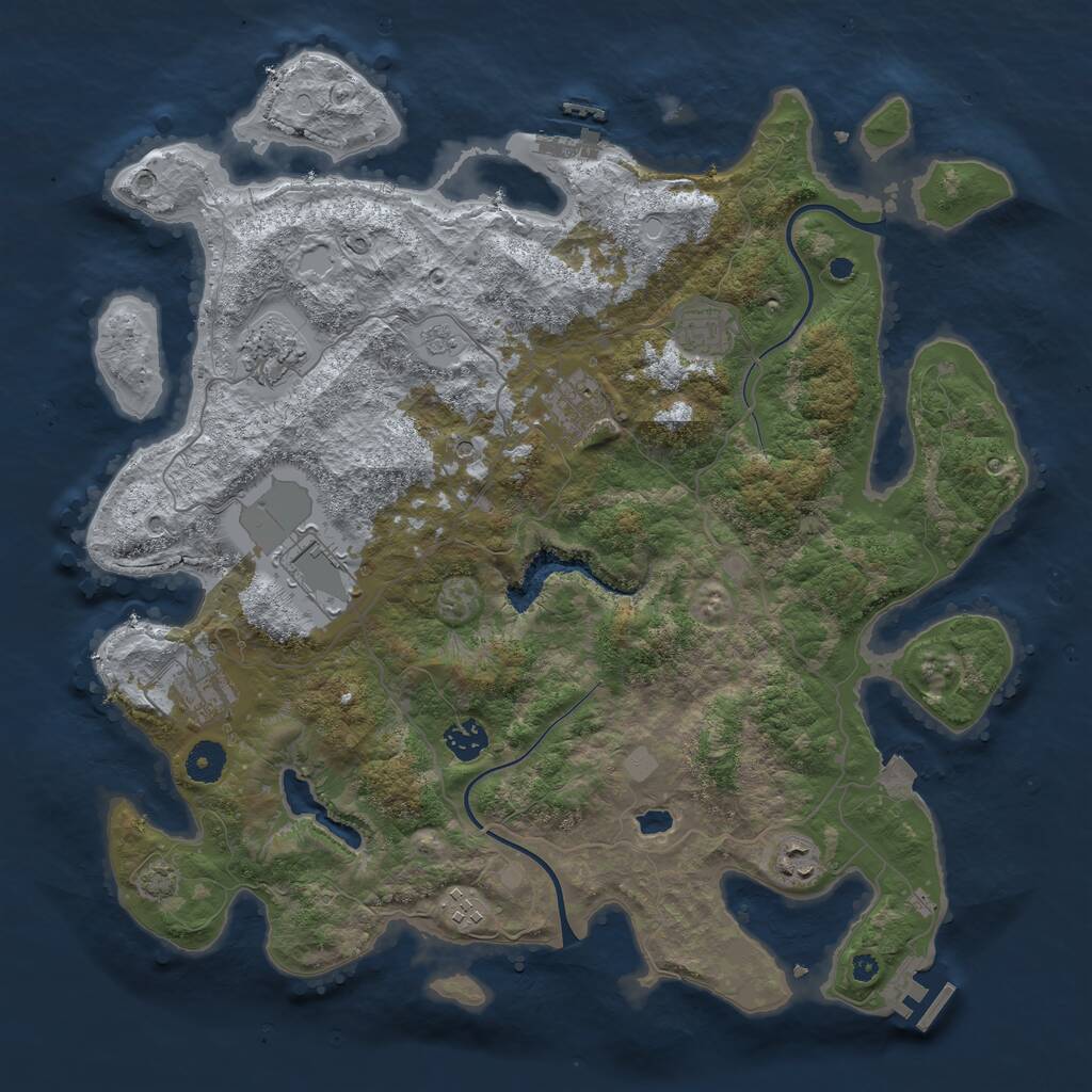 Rust Map: Procedural Map, Size: 4000, Seed: 1750272104, 14 Monuments