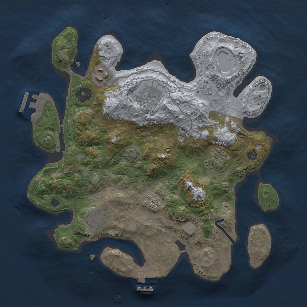 Rust Map: Procedural Map, Size: 3000, Seed: 12211212, 11 Monuments