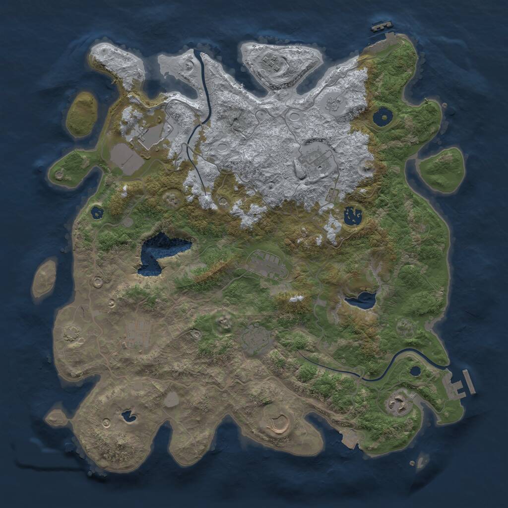 Rust Map: Procedural Map, Size: 4000, Seed: 678779081, 15 Monuments