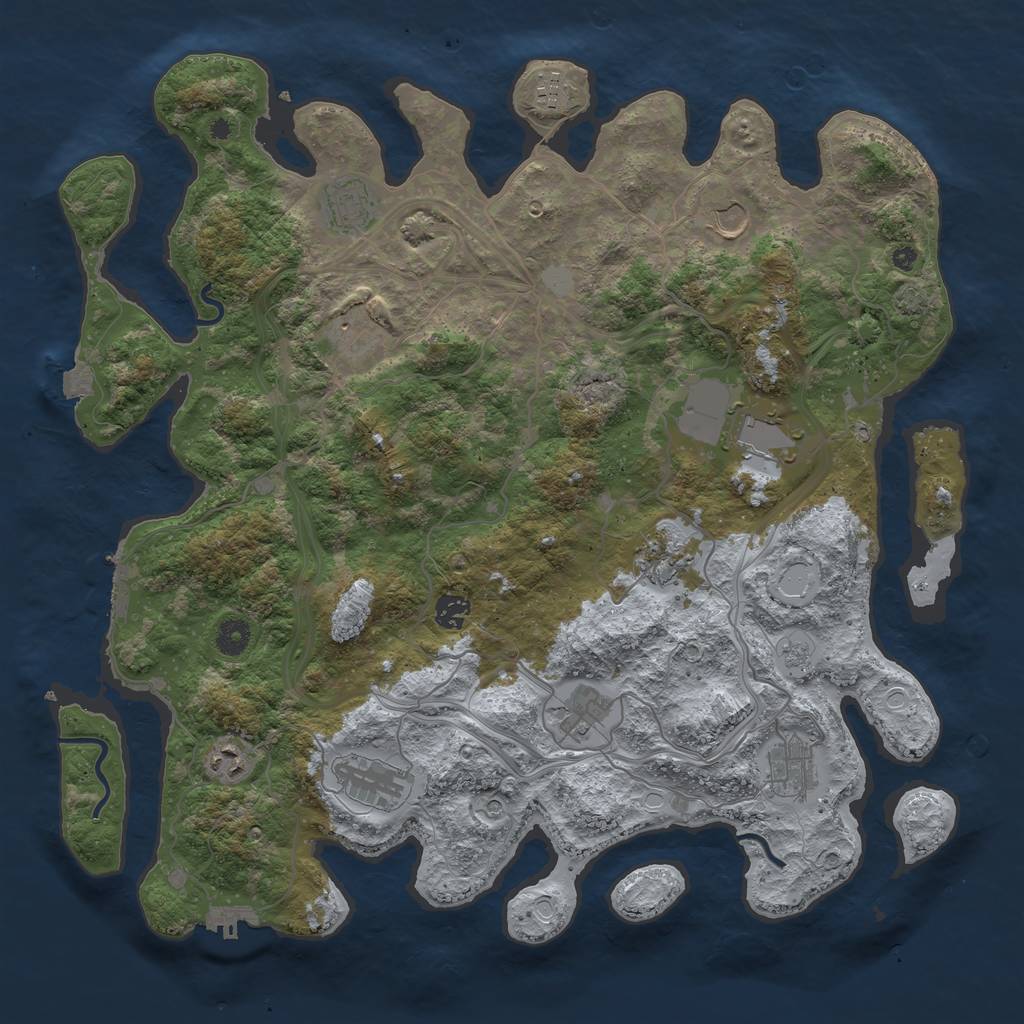 Rust Map: Procedural Map, Size: 4300, Seed: 3529, 19 Monuments