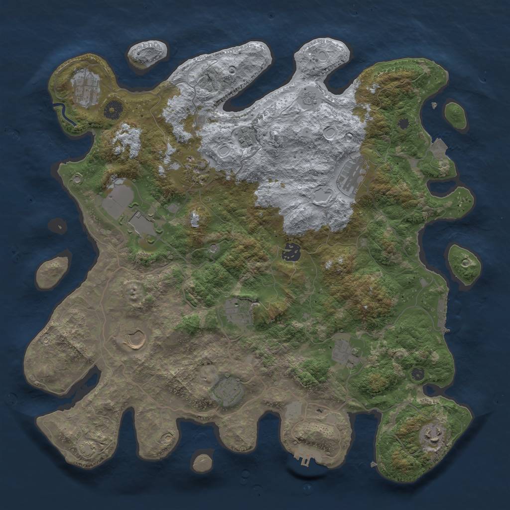 Rust Map: Procedural Map, Size: 4000, Seed: 488329632, 19 Monuments
