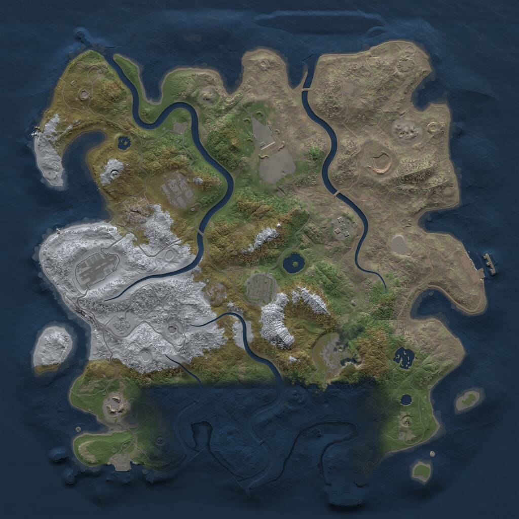 Rust Map: Procedural Map, Size: 3800, Seed: 1655521862, 15 Monuments