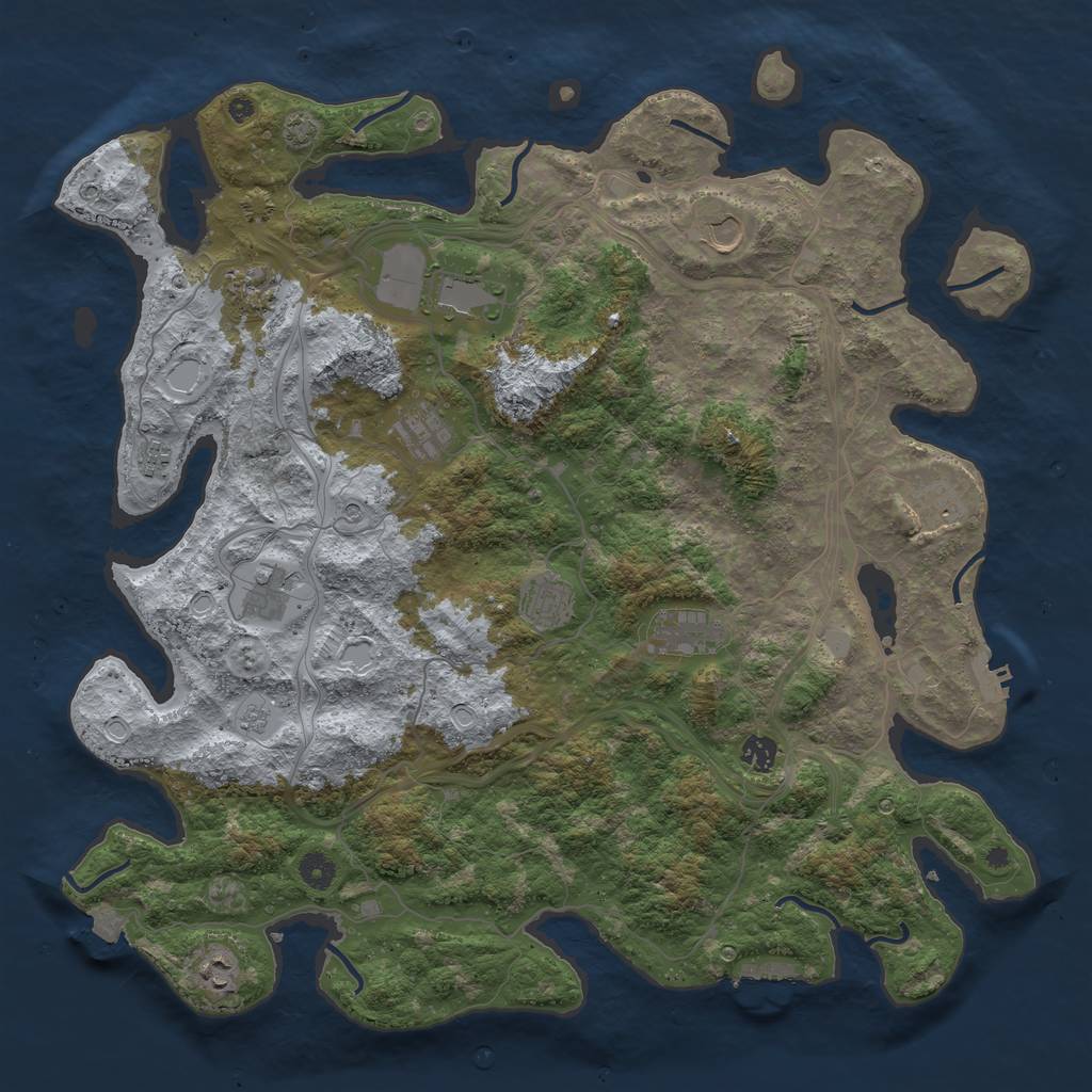 Rust Map: Procedural Map, Size: 4500, Seed: 2099210808, 19 Monuments