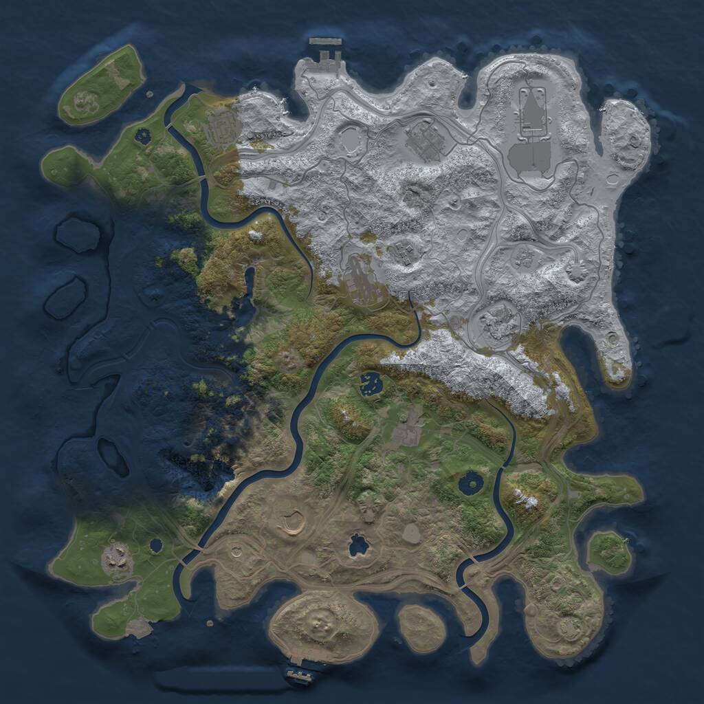 Rust Map: Procedural Map, Size: 4400, Seed: 738128829, 16 Monuments